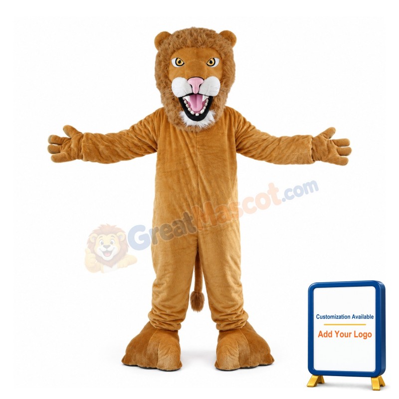 Roaring Brown Lion Mascot Costume