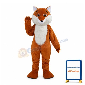 Cunning Red Brown Fox Mascot Costume