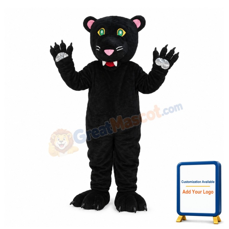 Green Eyes Black Leopard Mascot Costume