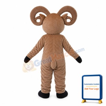 Opening Mouth Light Brown Goat Mascot Costume
