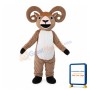 Opening Mouth Light Brown Goat Mascot Costume