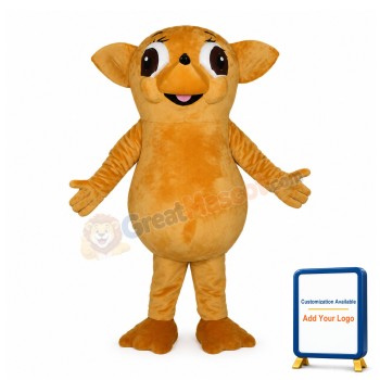 Very Big Eyes Little Yellow Dog Mascot Costume