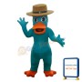 Dark Green Duck With Brown Hat Mascot Costume