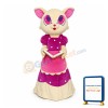 White Cat Wearing Purple Dress Mascot Costume