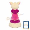 White Cat Wearing Purple Dress Mascot Costume