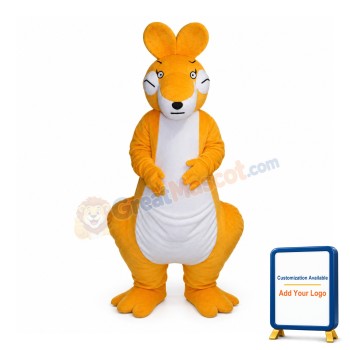Sleeping Orange & White Kangaroo Mascot Costume