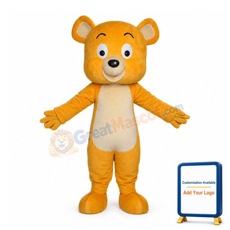 Cartoon Yellow Little Bear Mascot Costume