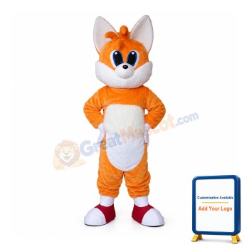 Blue Eyes Orange Fox Mascot Costume