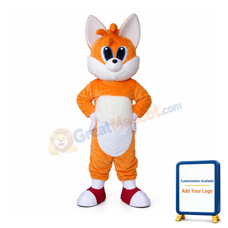 Blue Eyes Orange Fox Mascot Costume