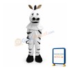 Standing Zebra With Closed Eyes Mascot Costume