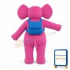 Pink Elephant Carrying Blue School Bag Mascot Costume