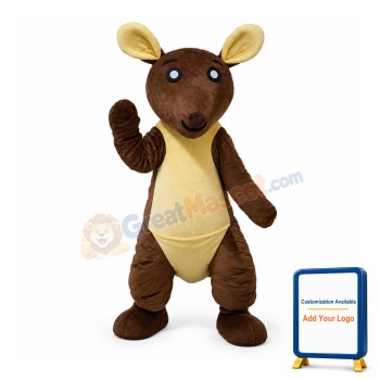 Brown Beaver With Yellow Bodysuit Mascot Costume