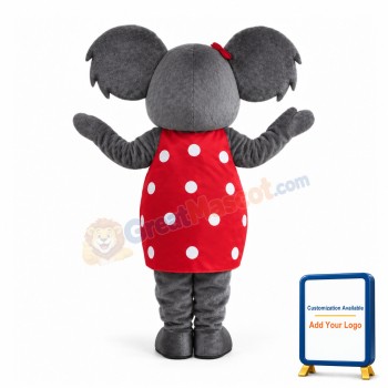 Koala In Red Polka Dot Dress Mascot Costume