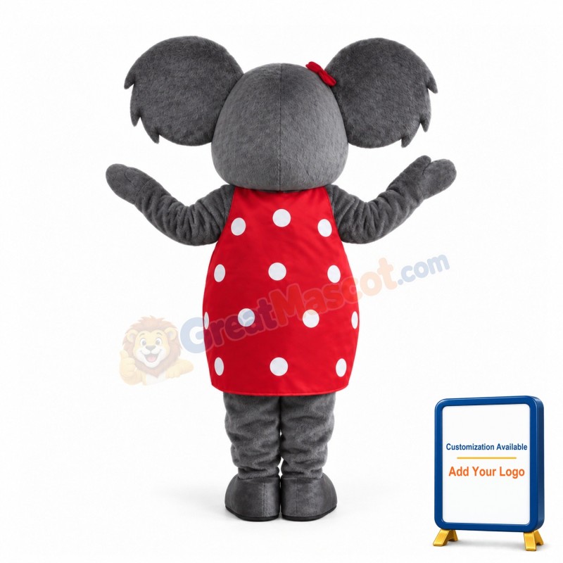 Koala In Red Polka Dot Dress Mascot Costume