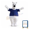 Fat White Dog Mascot Costume
