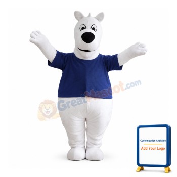 Fat White Dog Mascot Costume