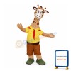 Student Giraffe With Red Sacrf Mascot Costume