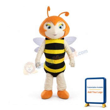 Orange Head Little Bee Mascot Costume