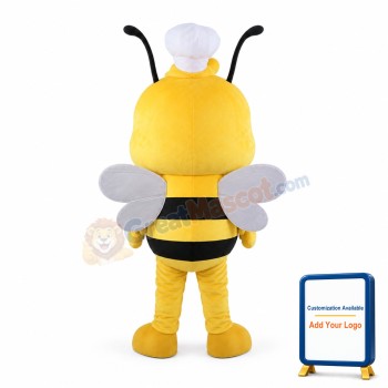 Long Round Body Chef Bee Mascot Costume