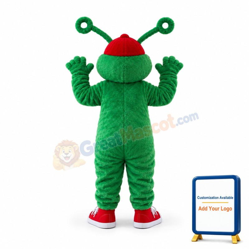 Green Plush Doll With Purple Glasses Mascot Costume