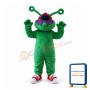Green Plush Doll With Purple Glasses Mascot Costume