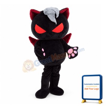 Red Eyes Black Doll With Wings Mascot Costume