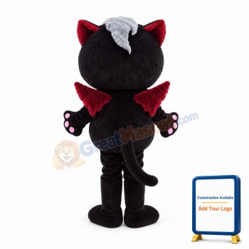 Red Eyes Black Doll With Wings Mascot Costume