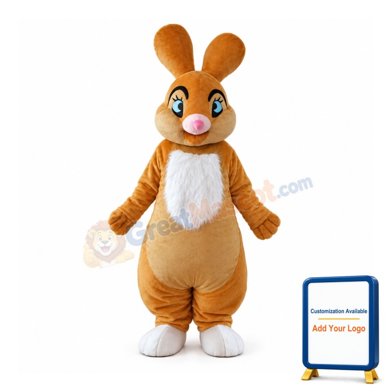 Big Rabbit With White Chest Hair Mascot Costume