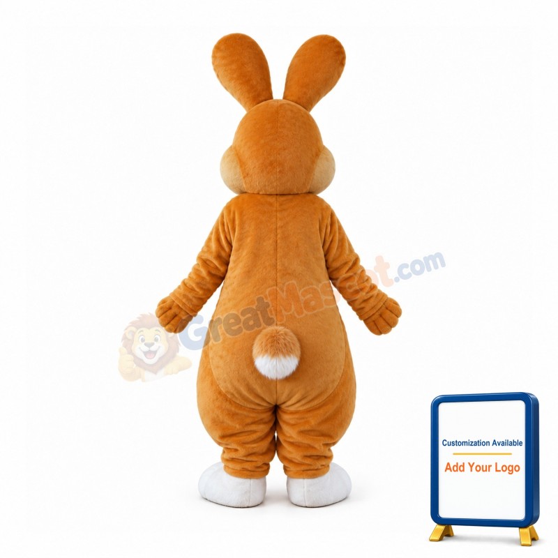Big Rabbit With White Chest Hair Mascot Costume