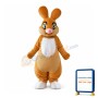 Big Rabbit With White Chest Hair Mascot Costume