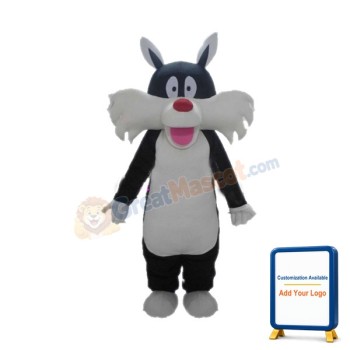 Black & White Bearded Dog Mascot Costume