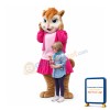 Shy Squirrel Mother With Pink Dress Mascot Costume