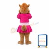 Shy Squirrel Mother With Pink Dress Mascot Costume