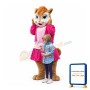 Shy Squirrel Mother With Pink Dress Mascot Costume