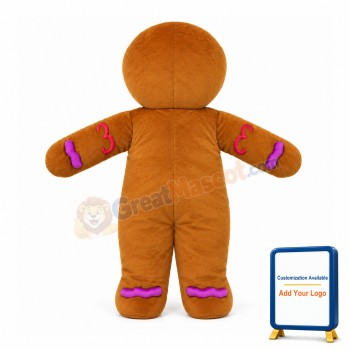 Gingerbread Man Mascot Costume For Christmas Event