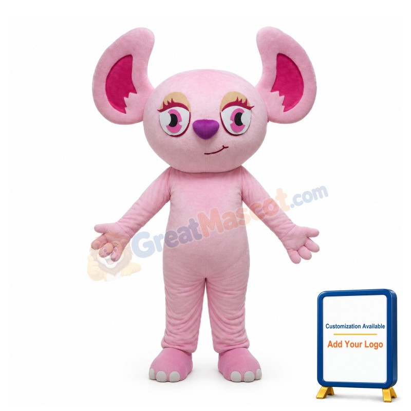 Bright Eyes Pink Koala Mascot Costume