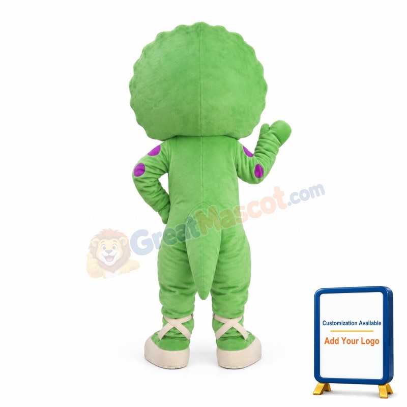 Greeting Cartoon Green Dinosaur Mascot Costume
