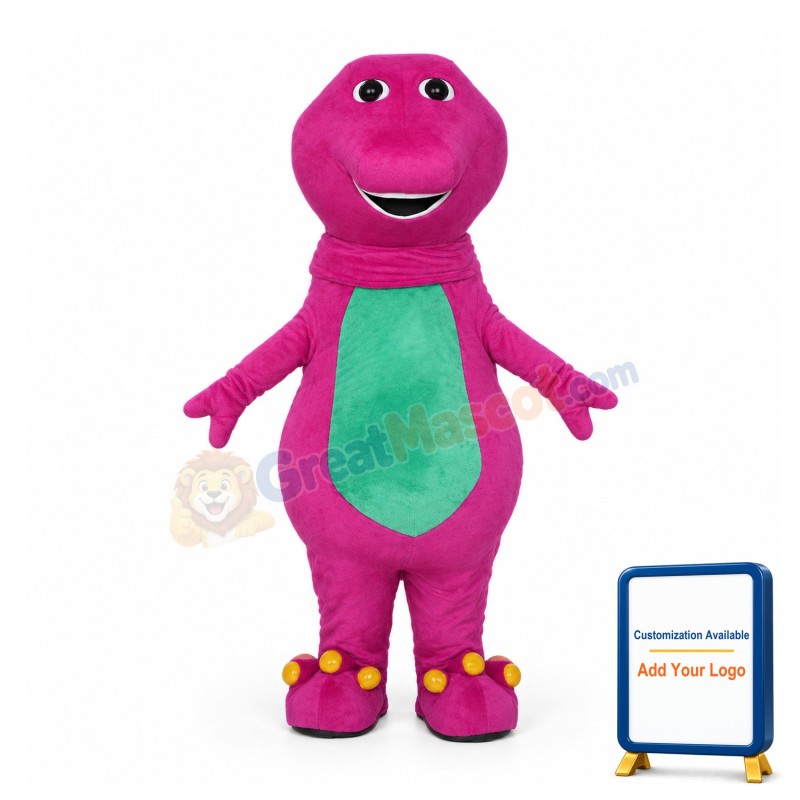 Rose Red & Green Dinosaur Mascot Costume