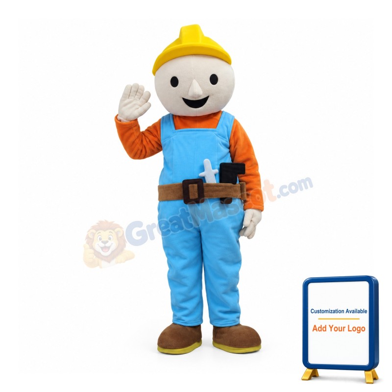 Cute Doll Wearing Blue Rompers Mascot Costume