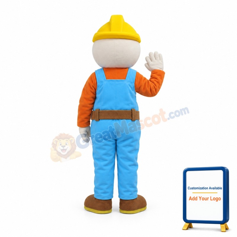 Cute Doll Wearing Blue Rompers Mascot Costume