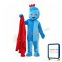 Strange Shaped Head Light Blue Doll Mascot Costume