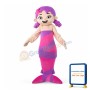 Adorable Girl With Purple Mermaid Tail Mascot Costume