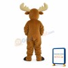 Beige Antlers Moose Mascot Costume