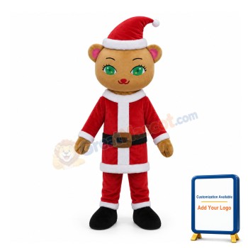 Bright Green Eyes Christmas Cat Mascot Costume