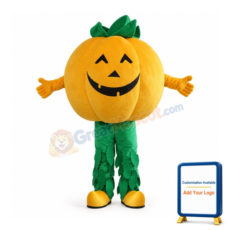 Smiling Face Halloween Pumpkin Mascot Costume