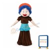Blue Curly Hair Granny With Apron Mascot Costume