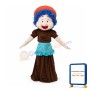 Blue Curly Hair Granny With Apron Mascot Costume