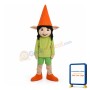 Elf Wearing Triangle Hat Mascot Costume