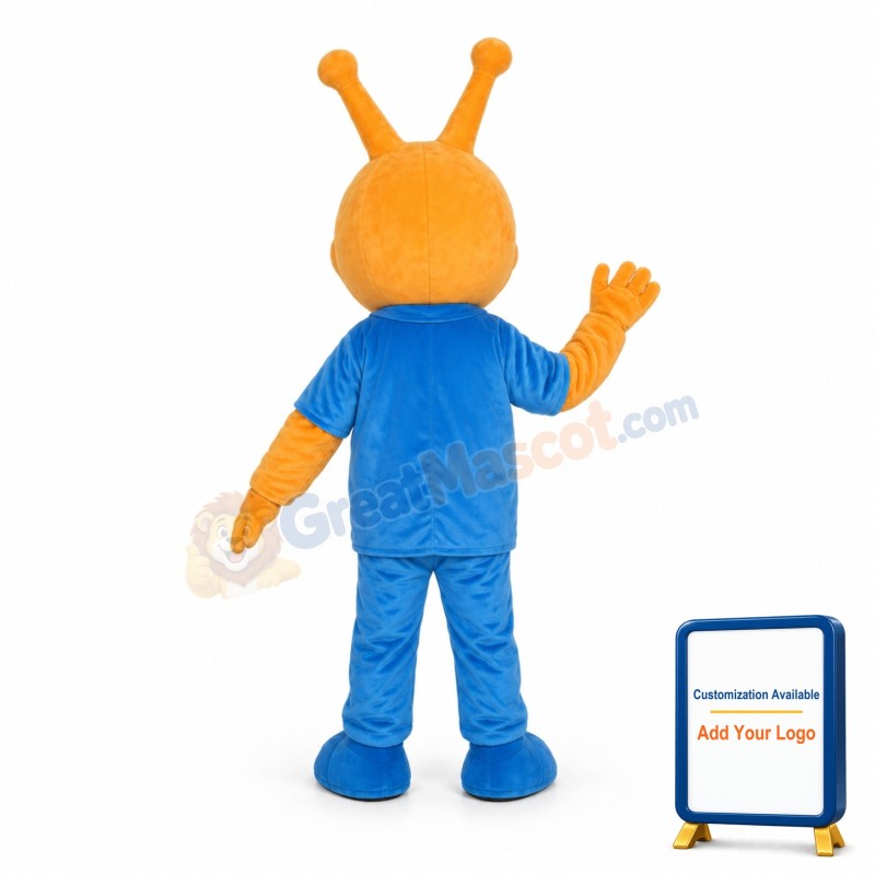 Orange One-eyed Alien Mascot Costume