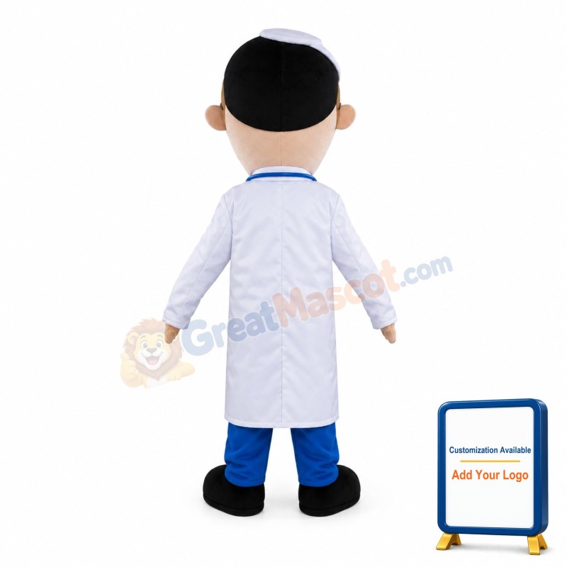 Male Doctor With Heart Shaped Glasses Mascot Costume